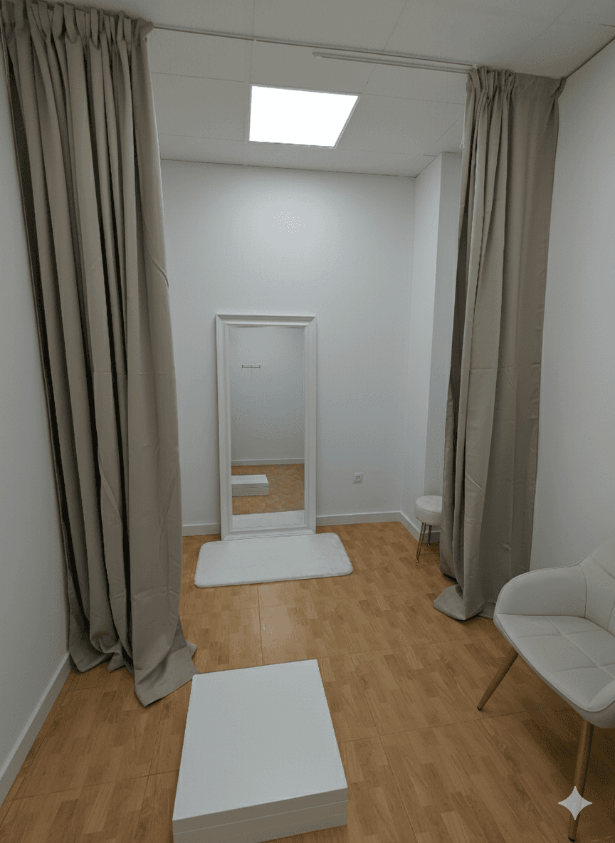 Probador del atelier Ana Lay en Sevilla